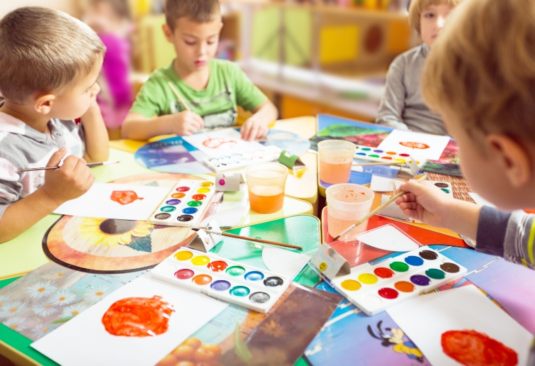 Children painting
